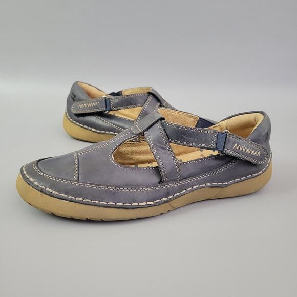 Naturalizer N5 Comfort Julianne Cross Strap Mary Jane Blue Leather 8M - Picture 1 of 12